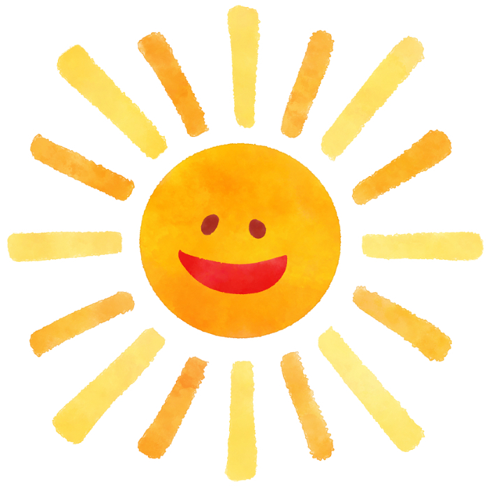 Clip art of cute smiling sun