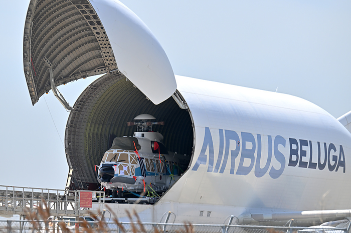 Hyogo Airbus A300 600ST  Beluga  with cargo bay doors fully opened Taken at Kobe Airport. This is the third time a beluga has flown to Japan. First flight to Kobe Airport in about 1 year and 4 months since December 2021.