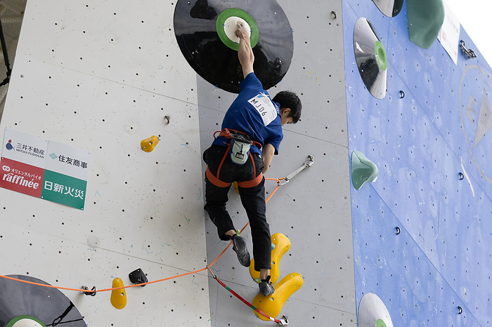 Sport Climbing Lead Japan Youth Championships 2023 Zento Murashita during the Sport Climbing Lead Japan Youth Championships 2023 Men s Junior Final at Sakuragaike Climbing Center in Nanto, Toyama, Japan, May 28, 2023.  Photo by JMSCA AFLO 