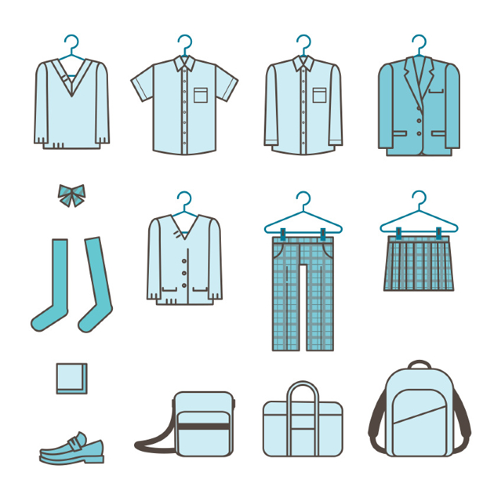 school uniform or school bag icon Simple Clip Arts