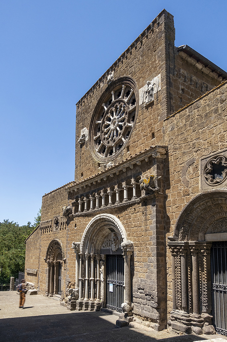 Italy, Lazio, Tuscania, Facade of Santa Maria Maggiore basilica