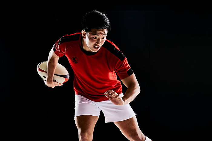 Running rugby player