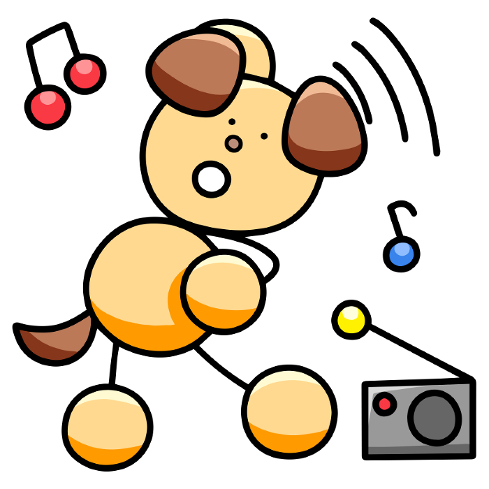 Clip art of wanmaru doing radio calisthenics dog