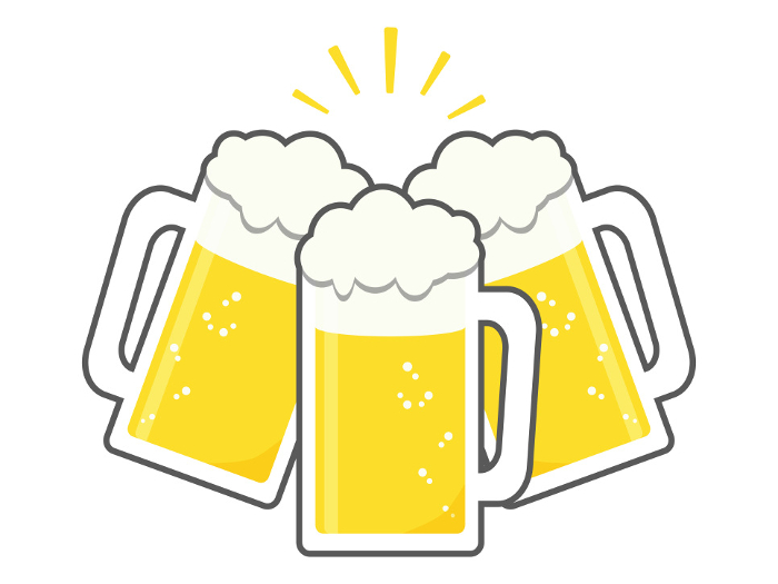Illustration of a toast with a draft beer
