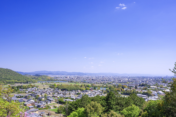 Sagano Kyoto City View of Kyoto from the approach to the Saga Emperor s Mausoleum 