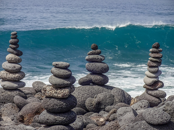 Stone figures at the Puerto de la Cruz beach Stone figures at the Puerto de la Cruz beach, by Zoonar Ina Hensel