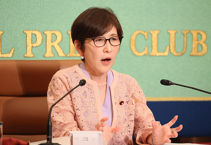Japan s ruling Liberal Democratic Party  LDP  lawmaker Tomomi Inada speaks at the Japan National Press Club June 12, 2023, Tokyo, Japan   Japan s ruling Liberal Democratic Party  LDP  lawmaker Tomomi Inada speaks about the bill to promote understanding of the LGBTQ community at the Japan National Press Club in Tokyo on Monday, June 12, 2023. Lower House will vote on the bill at the plenary session on June 13.     photo by Yoshio Tsunoda AFLO 