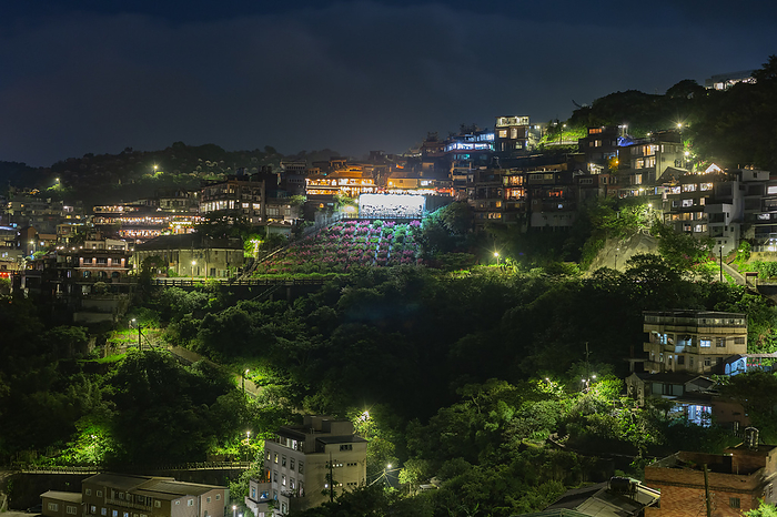 Night view from Jinshan Rock, Jiufen, Taiwan