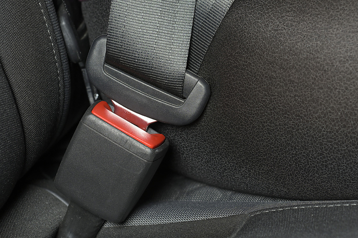 Sicherheitsgurtschloss im Auto Car seat belt buckle, by Zoonar Manfred Grebl