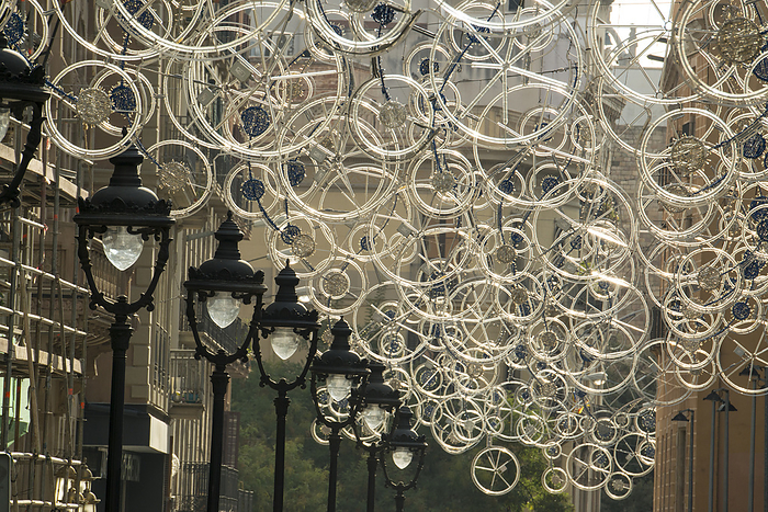 Barcelona, Spain Bicycle parts turned into hanging art  Barcelona, Spain, by Michael Melford   Design Pics
