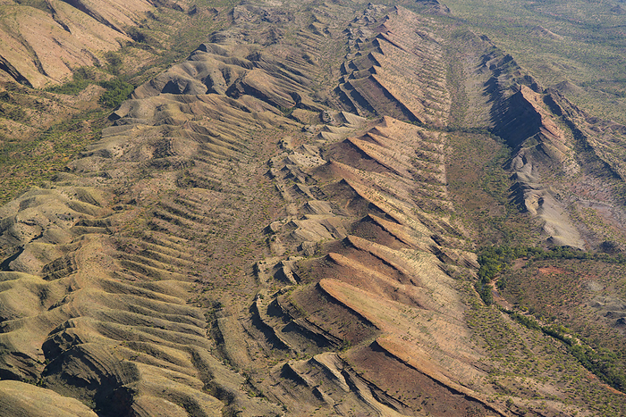 Purnululu National Park, Australia Aerial view of evidence of subduction plate tectonics at Purnululu National Park in the Kimberley region of Western Australia  Purnululu National Park, Kimberley Region, Western Australia, Australia, by Michael Melford   Design Pics