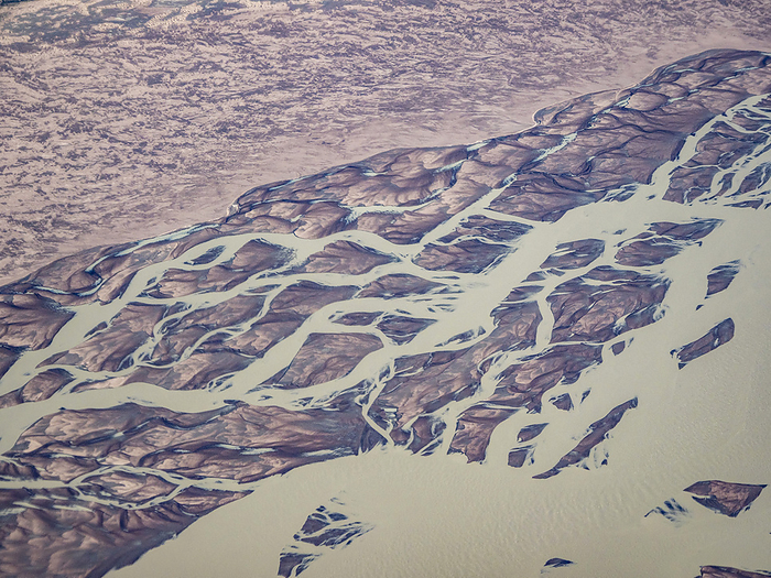 Greenland Braided glacial fed river off the Greenland Ice sheet  Ilulissat, Greenland, by Michael Melford   Design Pics