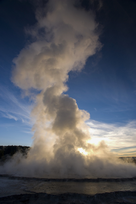 Yellowstone National Park, U.S.A. Great Fountain Geyser in Lower Geyser Basin of Yellowstone National Park, Wyoming, USA  Wyoming, United States of America, by Michael Melford   Design Pics