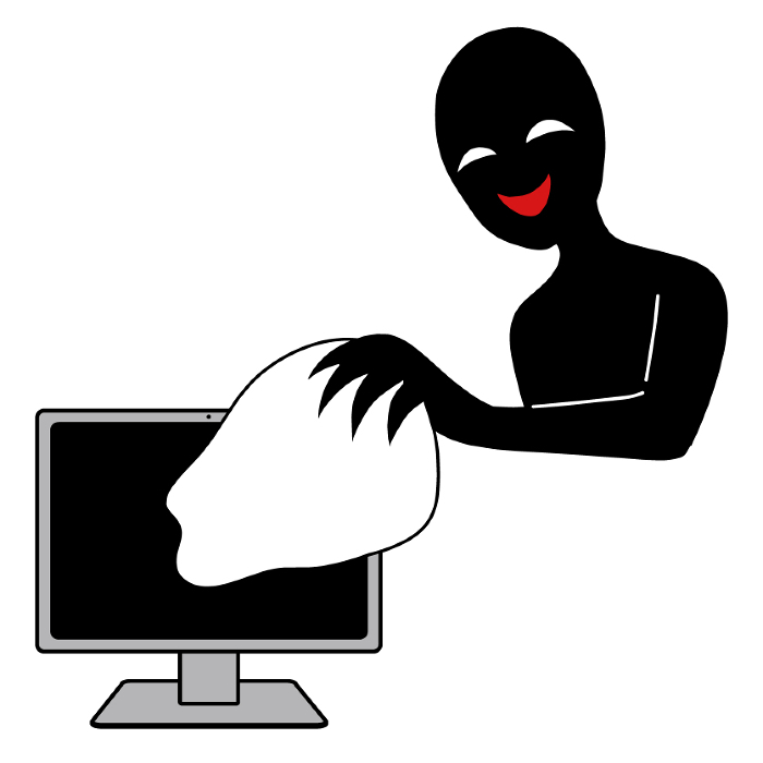 Clip art of hacker image that removes something from a computer.
