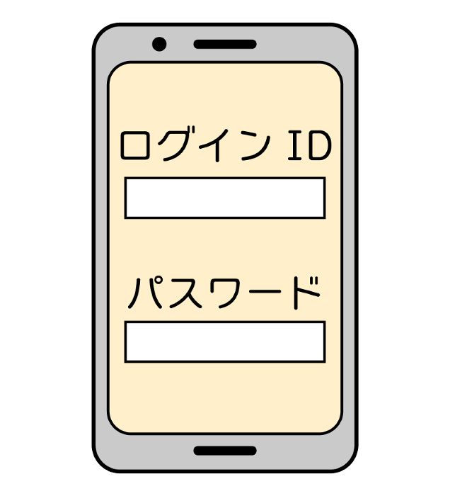 Clip art of smartphone of login screen.