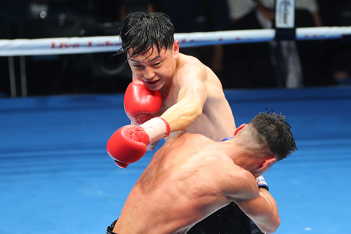 OPBF Toyo Pacific Super Featherweight Title Match Musashi Mori  JPN  JUNE 24, 2023   Boxing :. OPBF Super Feather weight Championship at Ota City General Gymnasium in Tokyo, Japan.  Photo by YUTAKA AFLO SPORT 