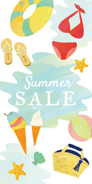 Summer Sale Fashion items Watercolor touch design