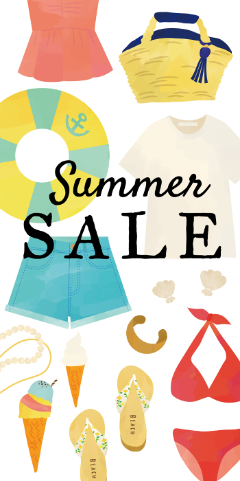 Summer Sale Fashion items Watercolor touch design