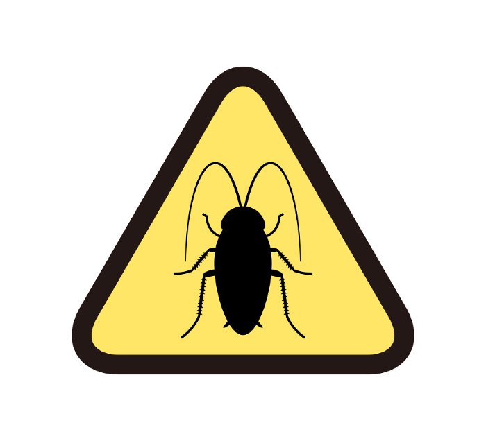 Beware of cockroaches Warning symbol-like icons