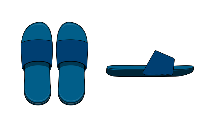 Casual sandals (slippers) vector template illustration