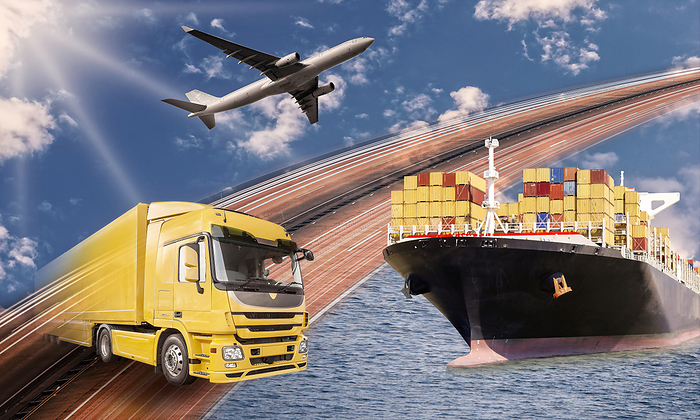 Transport by truck, ship and plane Transport by truck, ship and plane, by Zoonar ironjohn