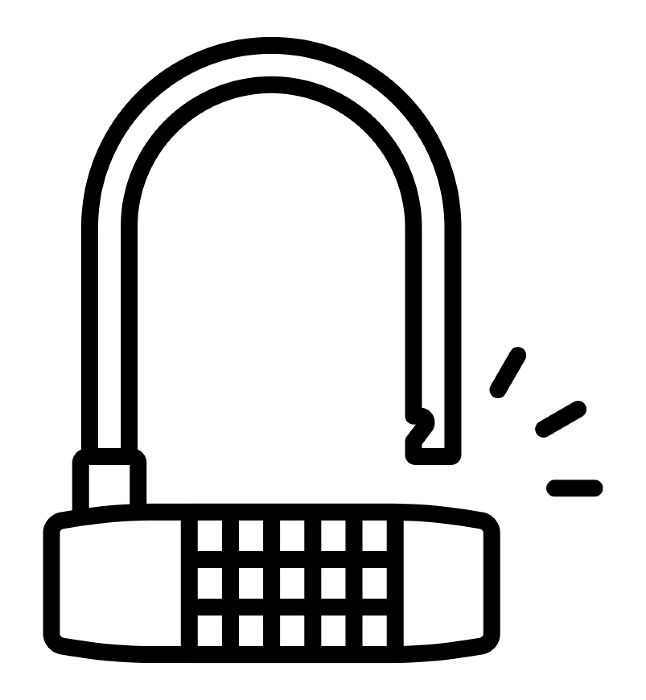 Icon of dial lock that opens