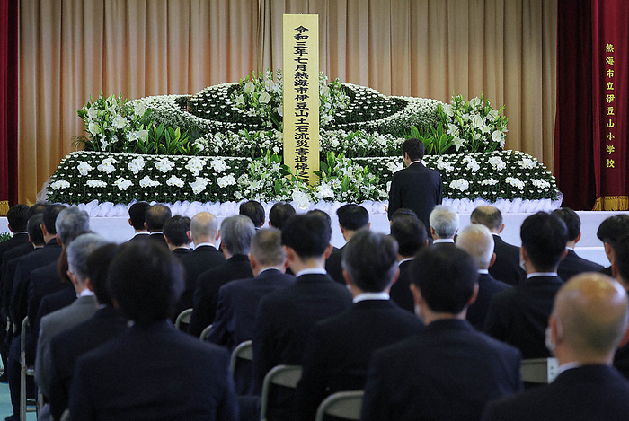 Atami City, 2 years after the mudslide disaster Bereaved family members attend a memorial service for the victims in Atami City, July 3, 2023, at 9:05 a.m. Photo by Yuki Miyatake