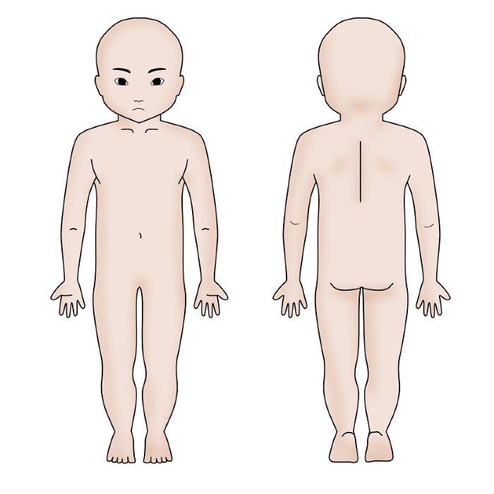 Full body schema of a child with face Color