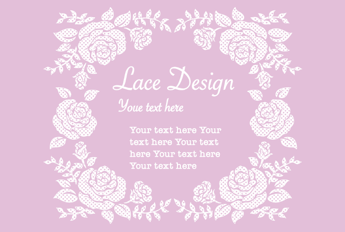 Frame design material with antique floral lace. Vector Illustration