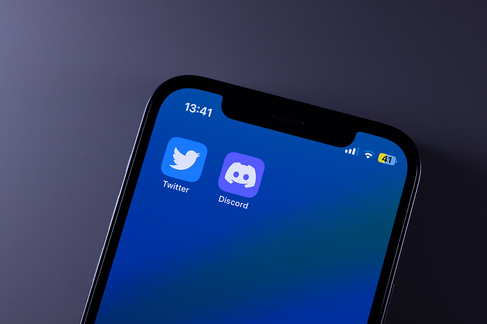 new social network services app Discord app by Discord Inc. with Twitter app by Twitter Inc. are seen in Tokyo, Japan, July 10, 2023. Discord is an instant messaging social platform.  Photo by Shingo Tosha AFLO 
