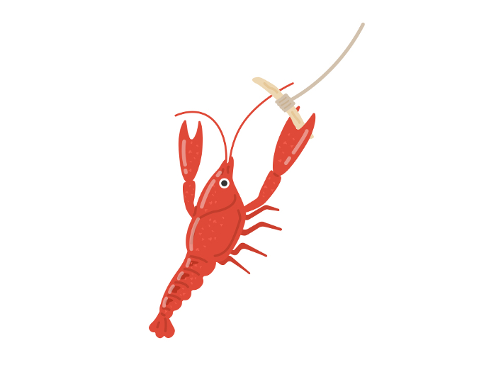 Clip art of crayfish fishing