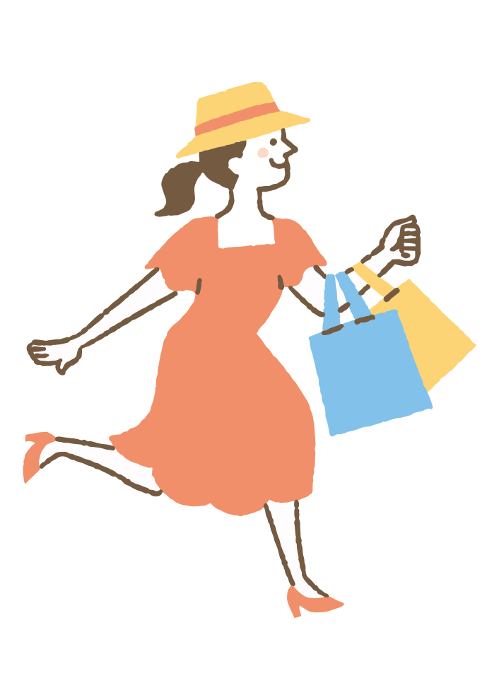 Women who are happy to buy what they want_Color