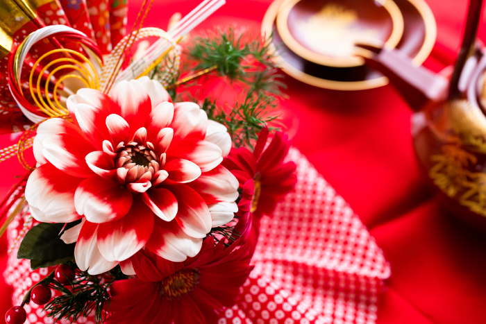 Dahlia Flower Arrangement - New Year Image Material