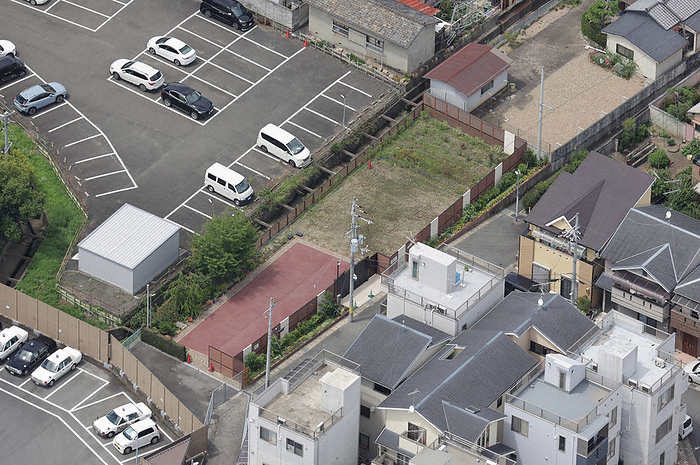Four years have passed since the Kyoto Animation arson. The site of Kyoto Animation Studio 1  center  in Fushimi Ward, Kyoto, Japan, July 15, 2023, 1:35 p.m. Photo by Tsuyoshi Nishimura from the head office helicopter.
