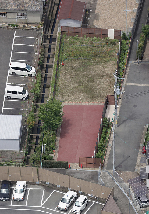 Four years have passed since the Kyoto Animation arson. The site of Kyoto Animation Studio 1 in Fushimi Ward, Kyoto, Japan, July 15, 2023, 1:35 p.m. Photo by Tsuyoshi Nishimura from the head office helicopter.