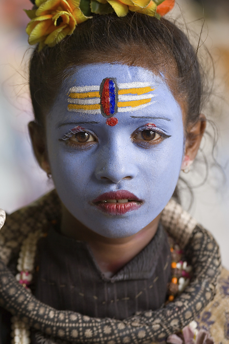 India Girl with face painting in India  Madurai, Tamil Nadu, India, by Michael Melford   Design Pics