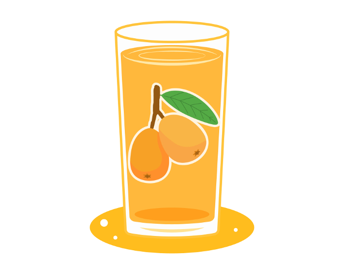 Illustration of loquat juice poured into a glass