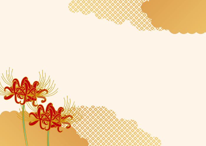 Higanbana and Japanese Pattern Background