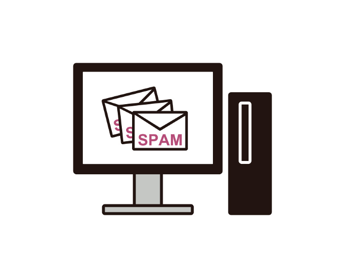 Illustration depicting a large number of spam e-mails