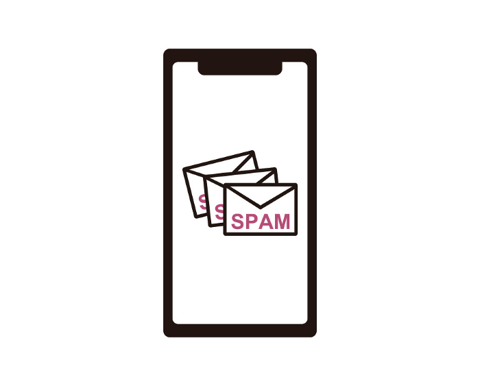 Illustration depicting a large number of spam e-mails