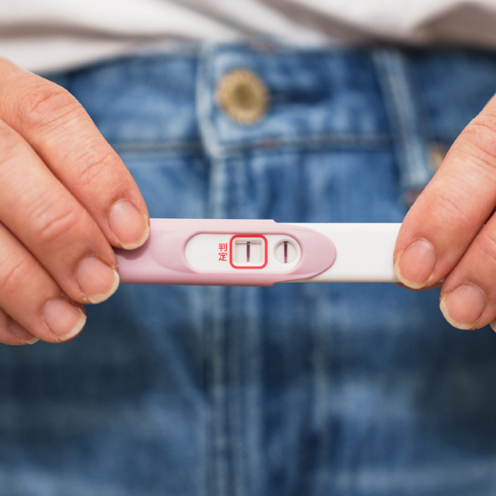 A positive pregnancy test confirms pregnancy.
