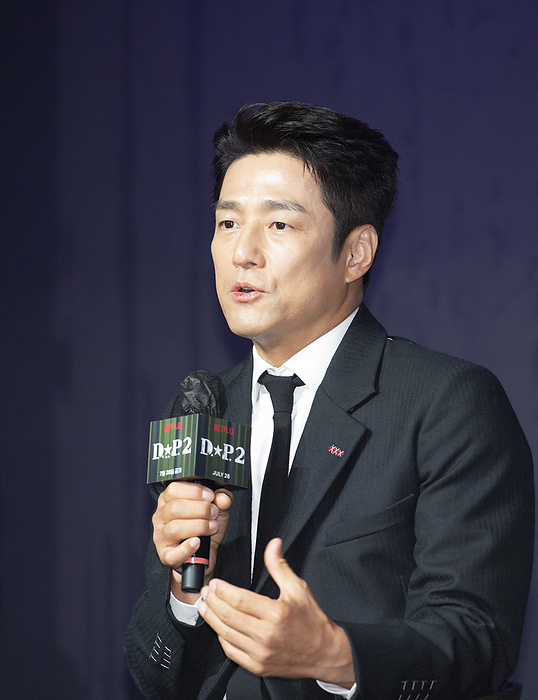 Press conference for Netflix s drama, D.P. Season 2, in Seoul Ji Jin Hee, July 18, 2023 : South Korean actor Ji Jin Hee attends a press conference for Netflix s drama, D.P. Season 2, in Seoul, South Korea. The military drama follows the Army s Deserter Pursuit  D.P.  team and it is based on webtoon series of Kim Bo Tong. D.P. Season 2 is going to hit the platform on July 28.  Photo by Lee Jae Won AFLO   SOUTH KOREA 