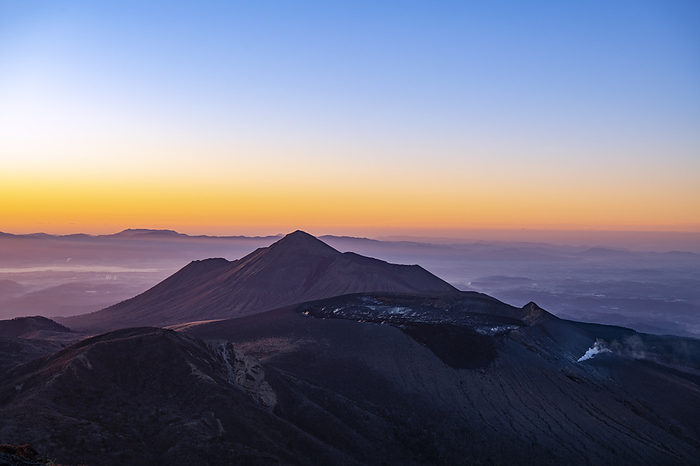 Kirishima mountain range in the morning glow