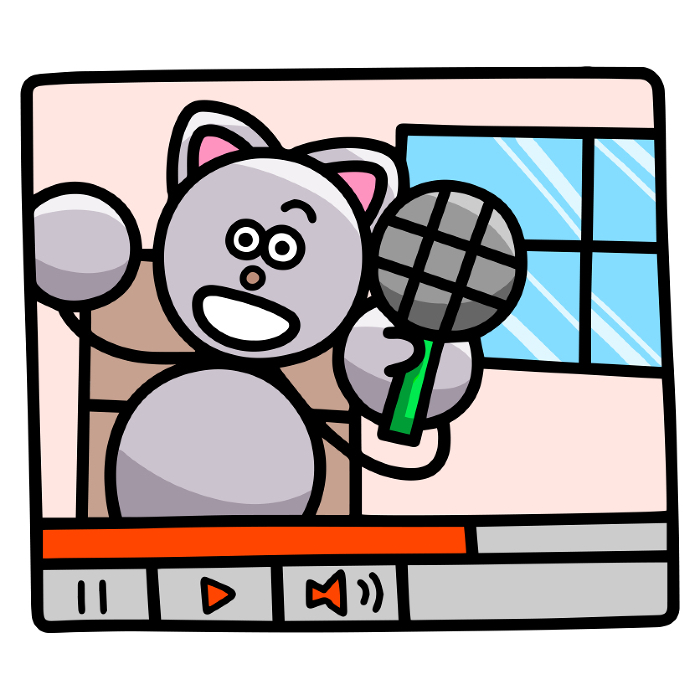 Illustration of NyanMaru delivering a movie (reversible left-right version) cat