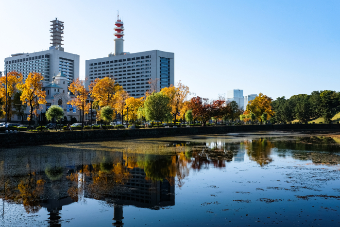 Tokyo Imperial Palace Outer Gardens, Triumphal Moat and Kasumigaseki in Autumn