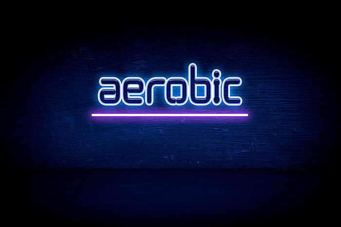 Aerobic Gymnastics   blue neon announcement signboard Aerobic Gymnastics   blue neon announcement signboard
