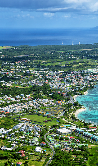Aerial view of the south coast near Saint-Francois, Grande-Terre, Guadeloupe, Caribbean., by Zoonar/Iryna Shpulak