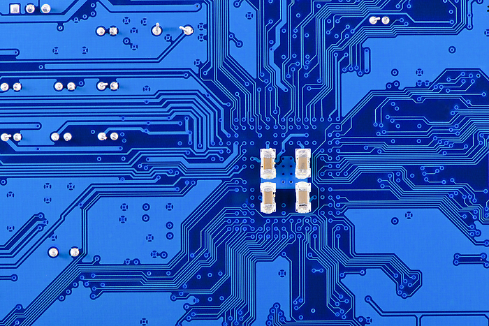 computer motherboard with chips and connecting strips in detail computer motherboard with chips and connecting strips in detail, by Zoonar Wolfilser
