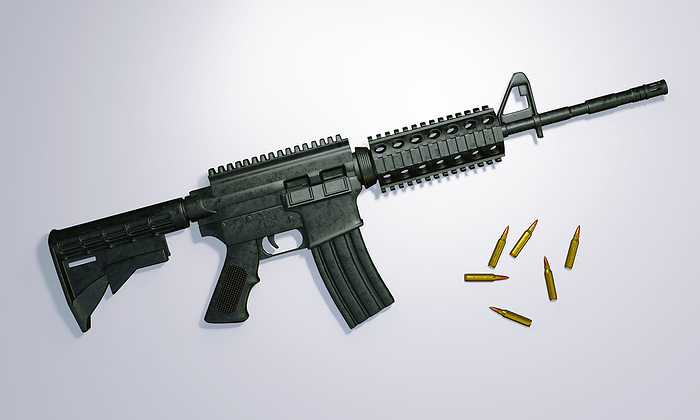 isolated assault rifle 3d render isolated assault rifle 3d render, by Zoonar mt KANG