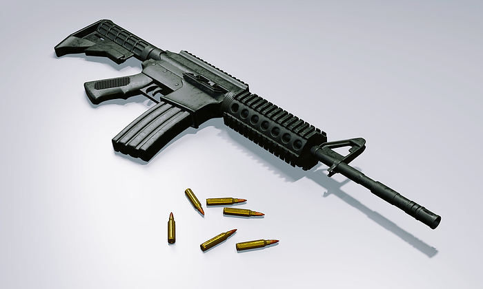 isolated assault rifle 3d render isolated assault rifle 3d render, by Zoonar mt KANG